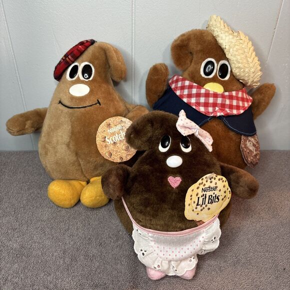 Nestle Other - 3 Vintage 1984 Nestle Plush Chocolate Chips Milky, Lil Bits, Scotchy With Tags